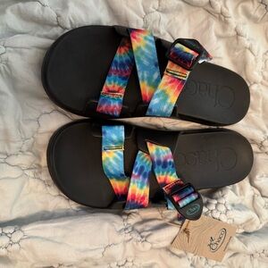 Chaco Sandals with Multicolor Tie-Dye Straps